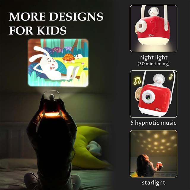 ZZZMOON Kids Story Projector – Interactive Bedtime Night Light &amp; Storytelling Device