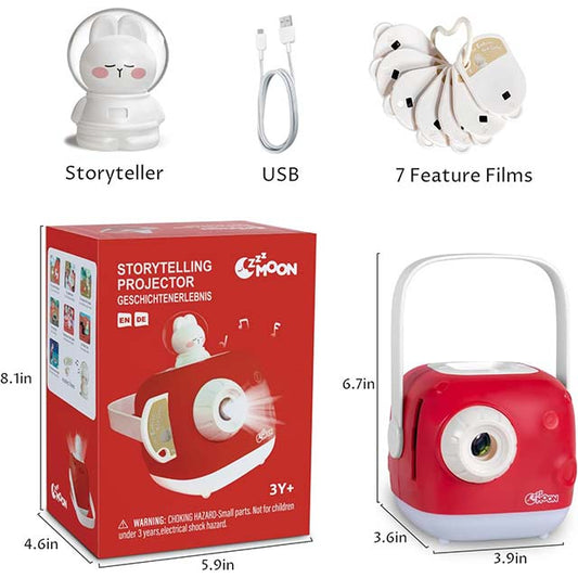 ZZZMOON Kids Story Projector – Interactive Bedtime Night Light &amp; Storytelling Device