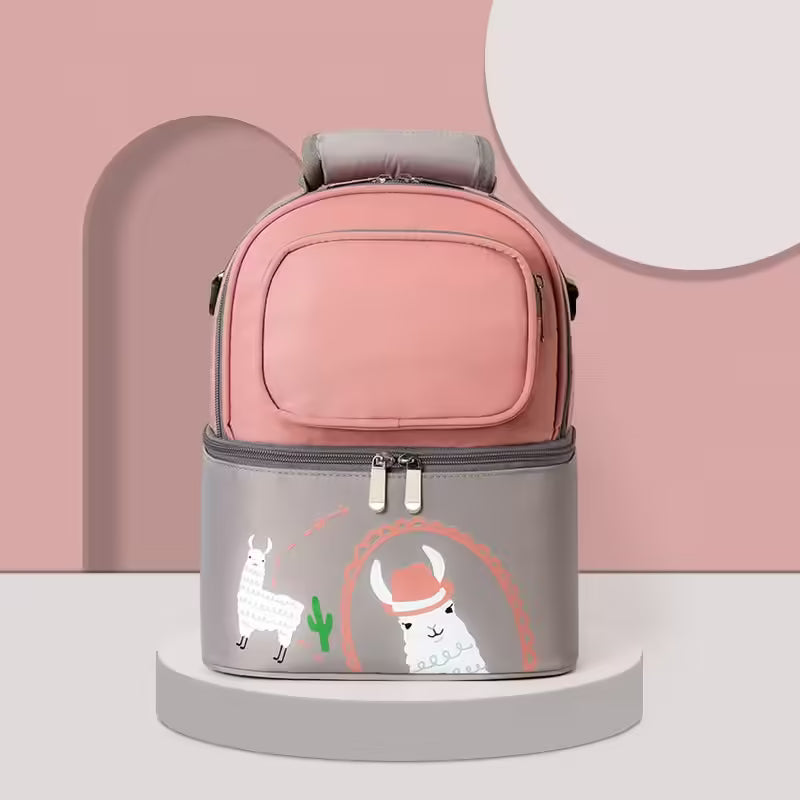 Sac isotherme double couche pour tire-lait et aliments pour bébé : Sac à dos isotherme de maternité avec conservation optimale des biberons (EGB243) 