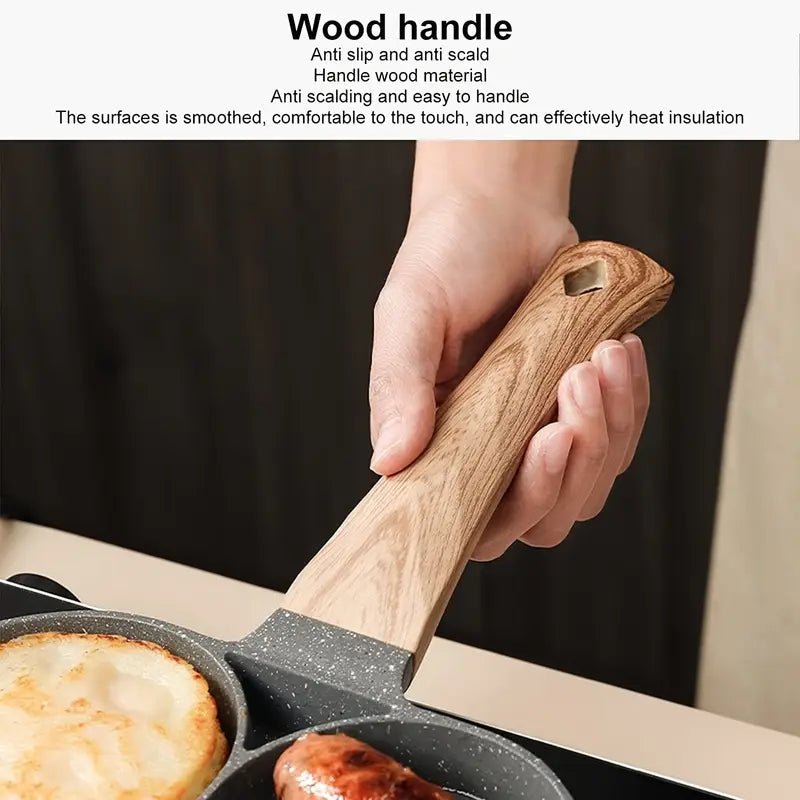 4-Hole Non-Stick Frying Pan – Maifan Stone Egg & Pancake Cooker for Even Heating & Easy Cooking