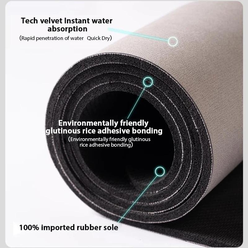 Tapis de bain rectangulaire absorbant et antidérapant en caoutchouc à séchage rapide 40*60cm (EGM004)