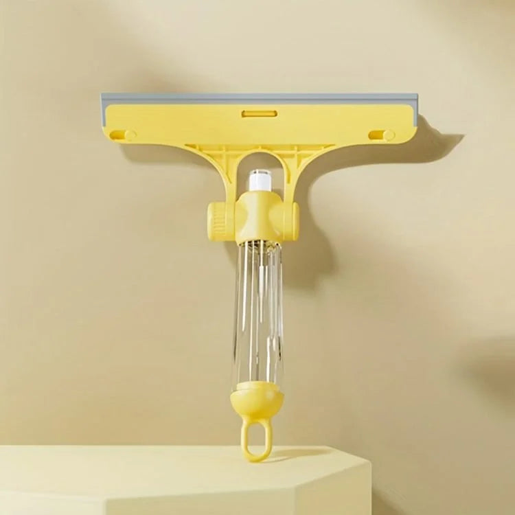 Brosse de nettoyage multi-usages pour vitres avec vaporisateur intégré – Nettoyant de vitres et de miroirs avec raclette en TPR – 20 × 20 × 8 cm