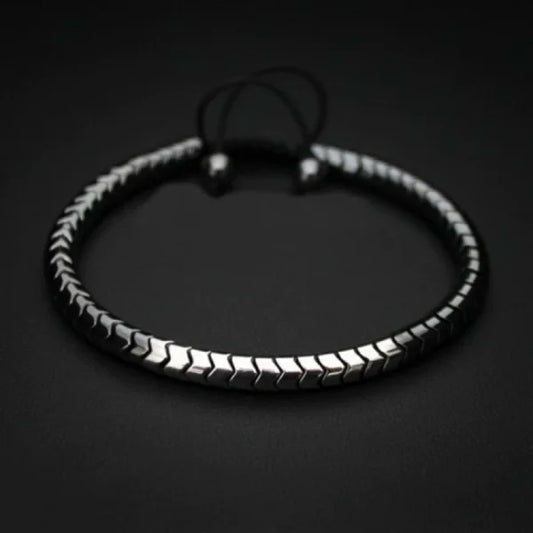 Bracelet classique ajustable en perles tressées et pierres (EGBT142)