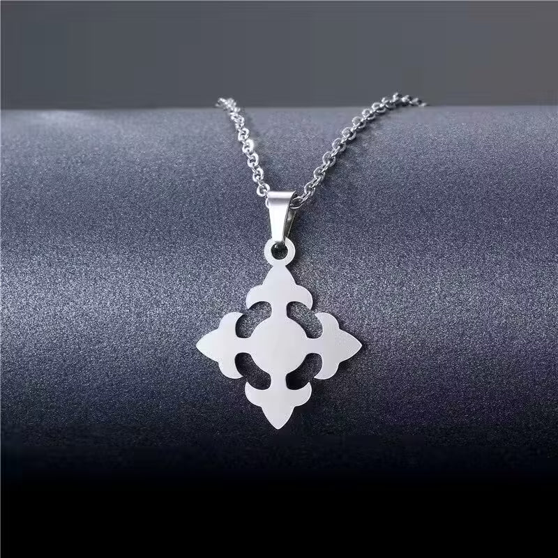 Collier unisexe avec pendentif fleur amulette (EGN203)