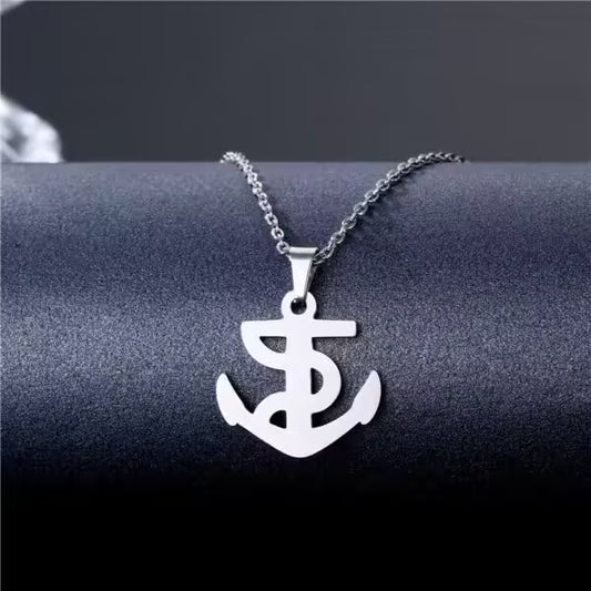Collier unisexe avec pendentif ancre (EGN165)