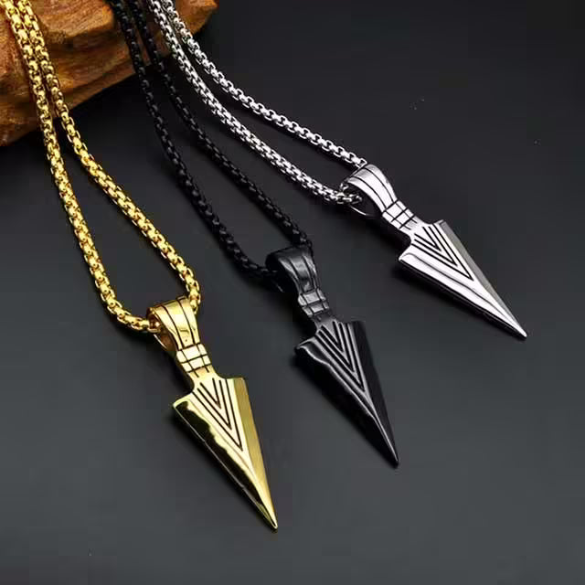 Collier unisexe avec pendentif flèche en acier inoxydable (EGN135)