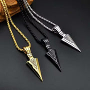 Collier unisexe avec pendentif flèche en acier inoxydable (EGN135)