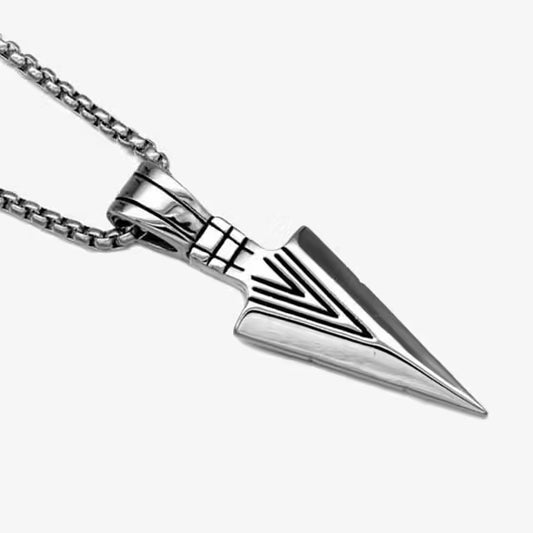Collier unisexe avec pendentif flèche en acier inoxydable (EGN135)