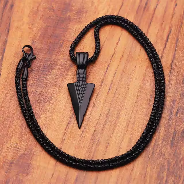Collier unisexe avec pendentif flèche en acier inoxydable (EGN135)