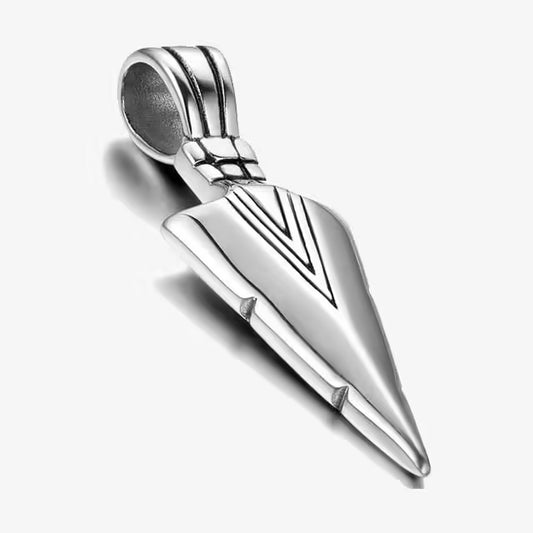 Collier unisexe avec pendentif flèche en acier inoxydable (EGN135)