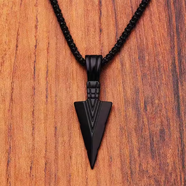 Collier unisexe avec pendentif flèche en acier inoxydable (EGN135)