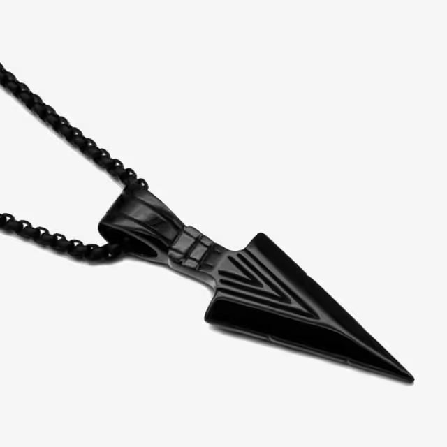 Collier unisexe avec pendentif flèche en acier inoxydable (EGN135)