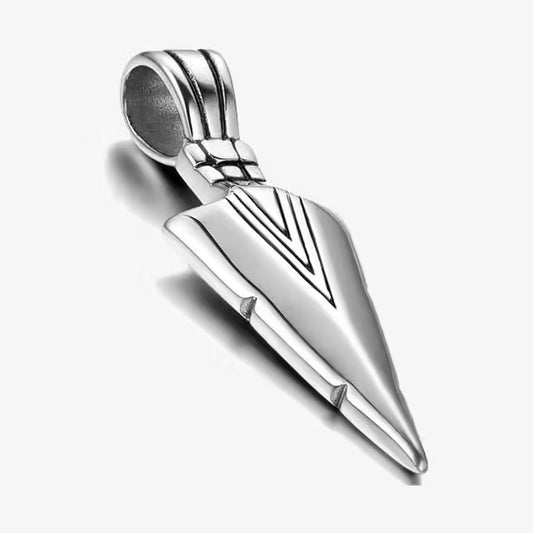 Collier unisexe avec pendentif flèche en acier inoxydable (EGN135)