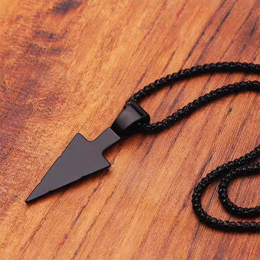 Collier unisexe avec pendentif flèche en acier inoxydable (EGN135)