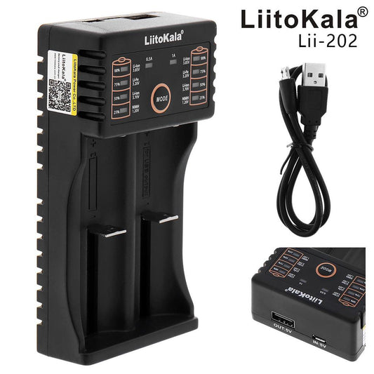 LiitoKala Lii-202 Chargeur de batterie universel intelligent