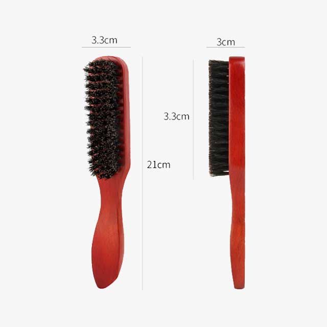 Barbertop Men's Beard Brush with Wooden Handle – Soft Hair Cleaning Brush & Broken Hair Removal Comb for Hairdressing & Neck Duster – Essential Barber Tools