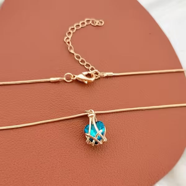 Barbie Diamond Castle Heart Necklace (EGN111)