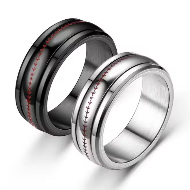 Bague en acier inoxydable en forme de balle de baseball (EGR042)