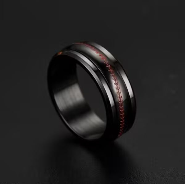 Bague en acier inoxydable en forme de balle de baseball (EGR042)