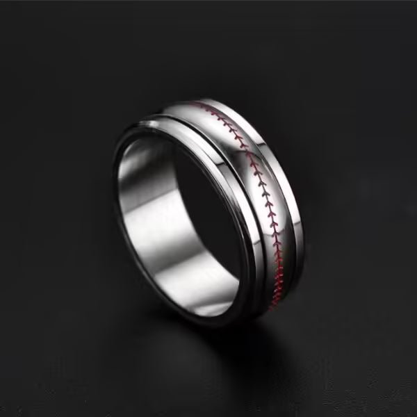 Bague en acier inoxydable en forme de balle de baseball (EGR042)