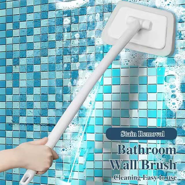 Bathroom Wall Brush Multifunctional Long Handle Removable Sponge Brush - Tile, Floor & Bathtub Cleaning Tool for Household