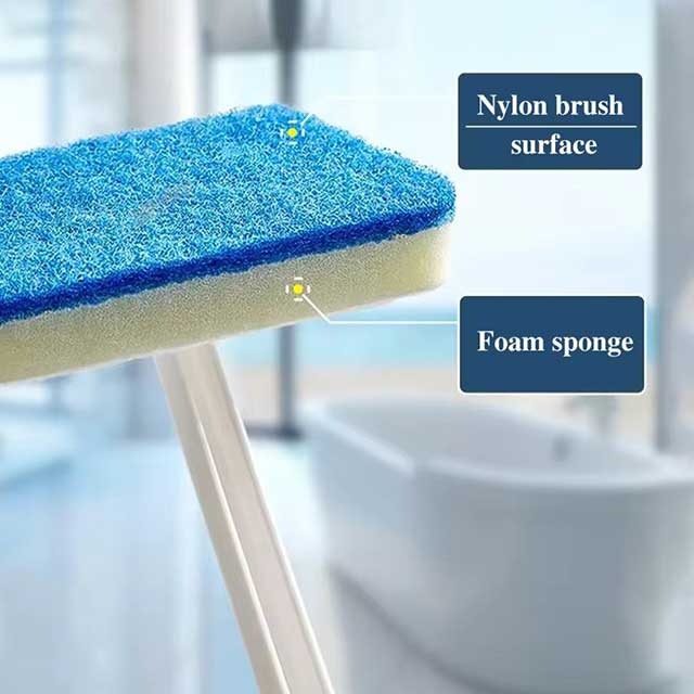 Bathroom Wall Brush Multifunctional Long Handle Removable Sponge Brush - Tile, Floor & Bathtub Cleaning Tool for Household