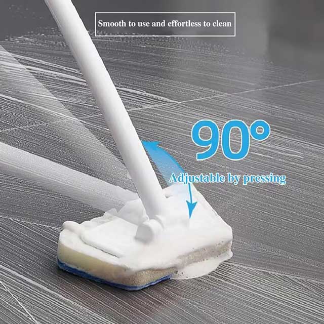 Bathroom Wall Brush Multifunctional Long Handle Removable Sponge Brush - Tile, Floor & Bathtub Cleaning Tool for Household