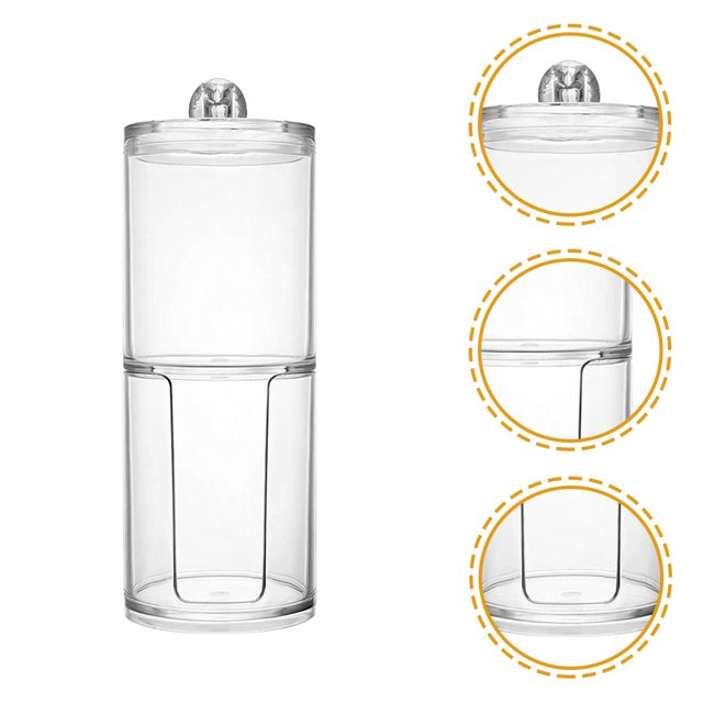 Transparent Stackable Cotton Pad & Cotton Ball Organizer – Clear Bathroom Storage Dispenser with Lid