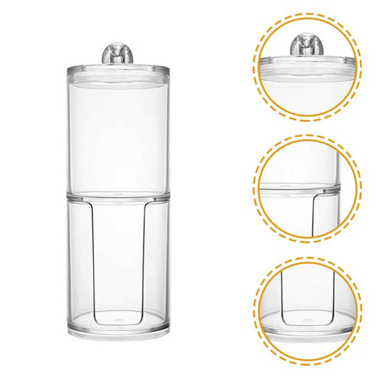 Transparent Stackable Cotton Pad & Cotton Ball Organizer – Clear Bathroom Storage Dispenser with Lid