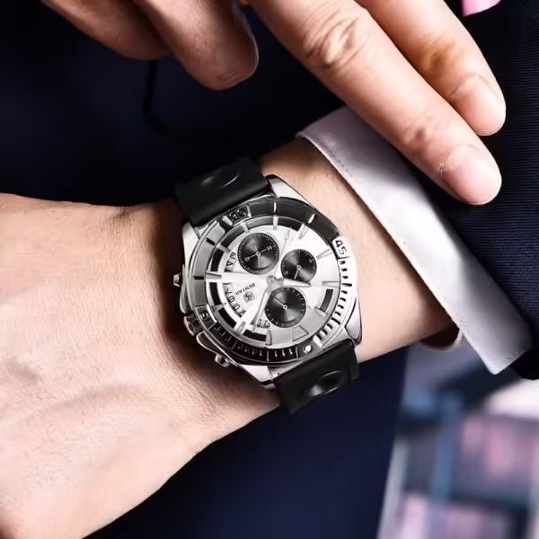 Montre chronographe pour homme BENYAR en silicone, modèle BY-5180