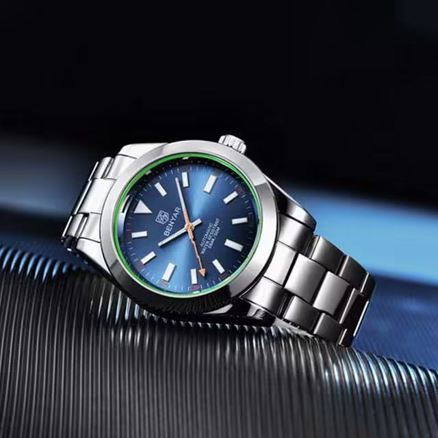 Montre BENYAR pour homme en acier inoxydable à mouvement automatique, modèle BY-5152