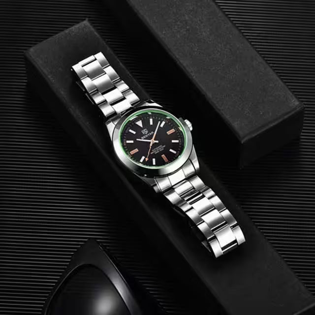 Montre BENYAR pour homme en acier inoxydable à mouvement automatique, modèle BY-5152