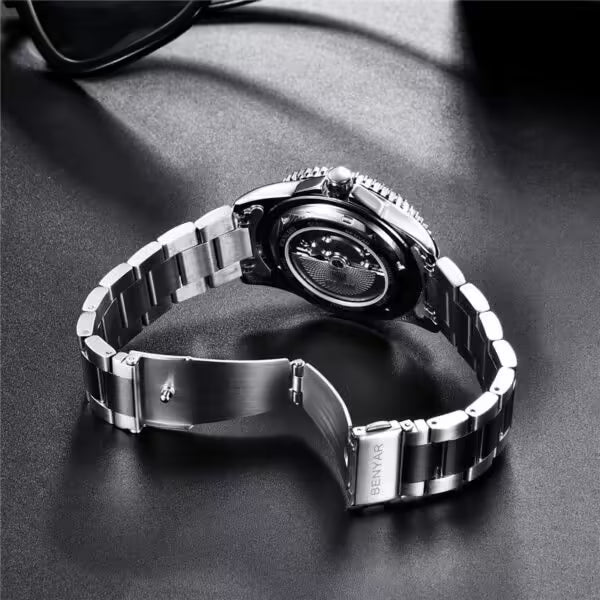 Montre BENYAR pour homme en acier inoxydable à mouvement automatique, modèle BY-5152 