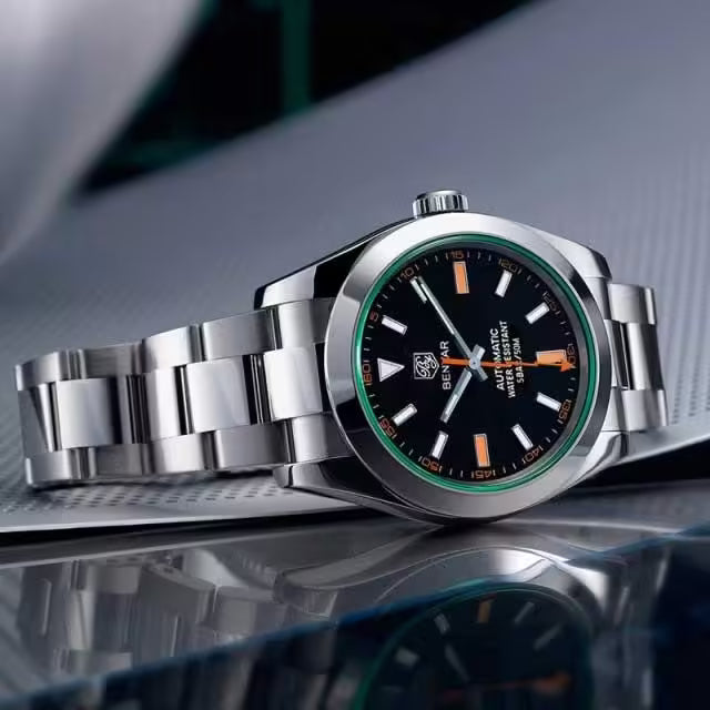 Montre BENYAR pour homme en acier inoxydable à mouvement automatique, modèle BY-5152