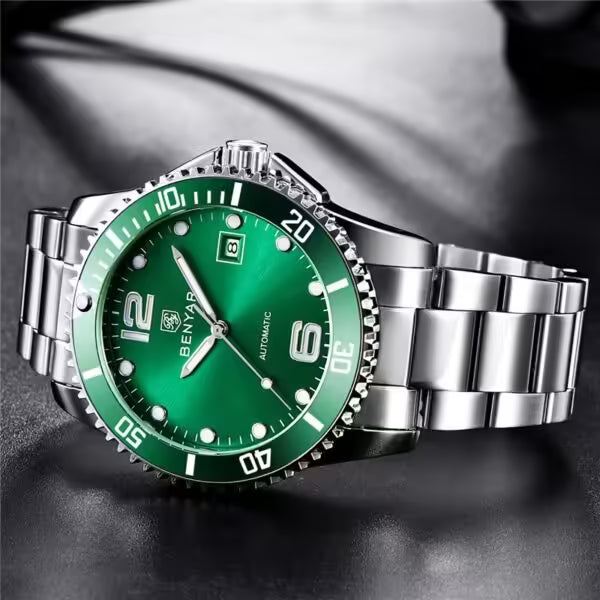 Montre BENYAR pour homme en acier inoxydable à mouvement automatique, modèle BY-5152 