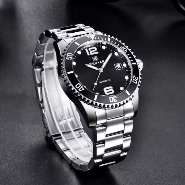 Montre BENYAR pour homme en acier inoxydable à mouvement automatique, modèle BY-5152 