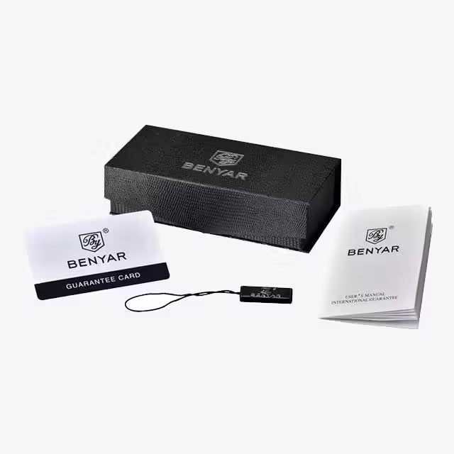 Montre BENYAR pour homme en acier inoxydable à mouvement automatique, modèle BY-5152