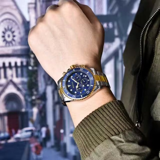 ساعة كرونوغراف رجالية من بينيار مصنوعة من الفولاذ المقاوم للصدأ موديل (BY-5140S) 