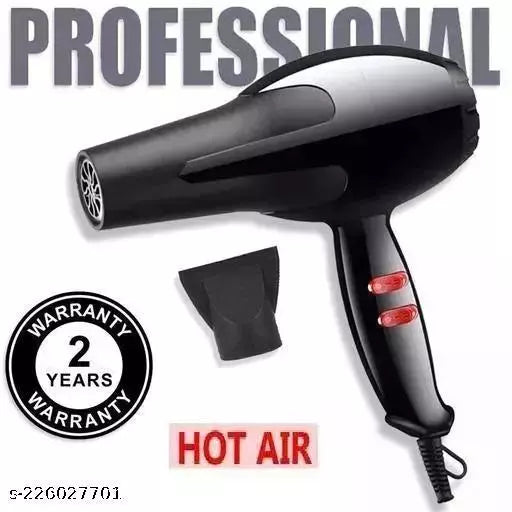 Ecosona ES-2102 Hair Dryer 1600W – Professional Hot Air Hair Dryer with Concentrator Nozzle, Black