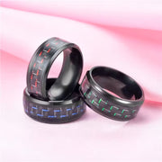 Black Carbon Fiber Men Ring (EGR031)