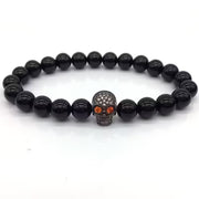 Black Skull Beads Bracelet (EGBT040)