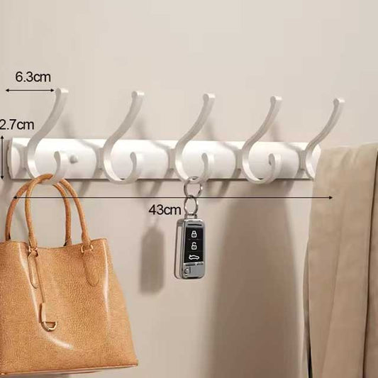 Black & White Wall Hook Coat Rack – Key, Bag, Clothes, Hat, Robe Hanger – Vintage Screw-In Bathroom Hanging Hooks