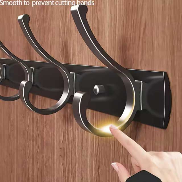 Black & White Wall Hook Coat Rack – Key, Bag, Clothes, Hat, Robe Hanger – Vintage Screw-In Bathroom Hanging Hooks