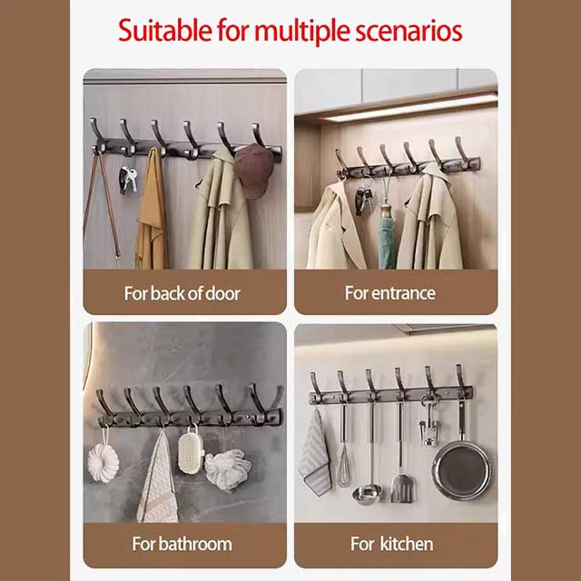 Black & White Wall Hook Coat Rack – Key, Bag, Clothes, Hat, Robe Hanger – Vintage Screw-In Bathroom Hanging Hooks