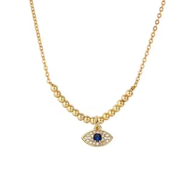 Collier pendentif œil bleu pour femme (EGN069)