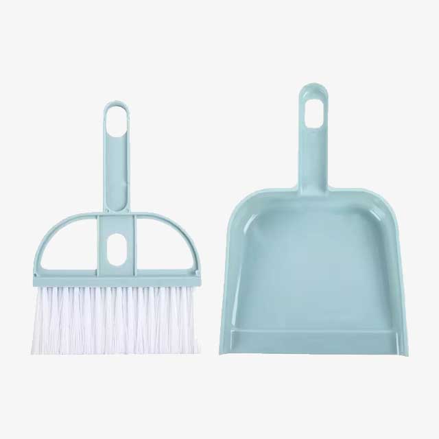 Blue Mini Desktop Cleaning Brush & Pet Broom Set - Dog & Cat Cleaning and Disinfection Household Tool