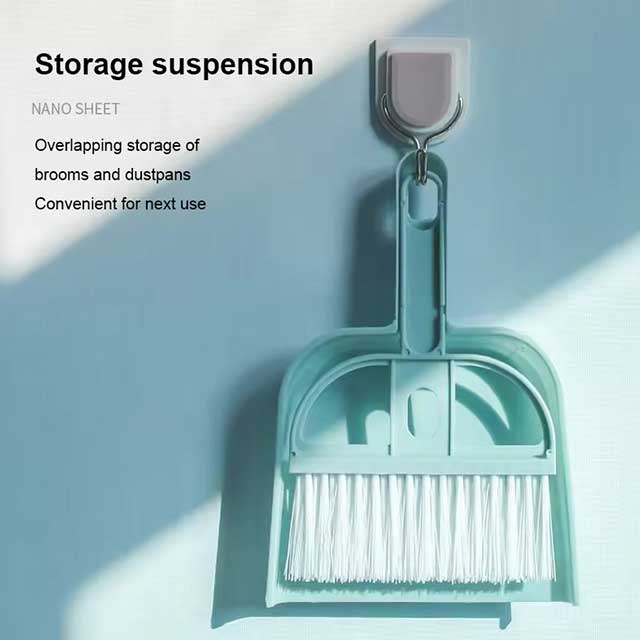 Blue Mini Desktop Cleaning Brush & Pet Broom Set - Dog & Cat Cleaning and Disinfection Household Tool