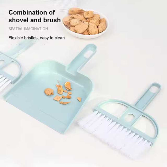 Blue Mini Desktop Cleaning Brush & Pet Broom Set - Dog & Cat Cleaning and Disinfection Household Tool