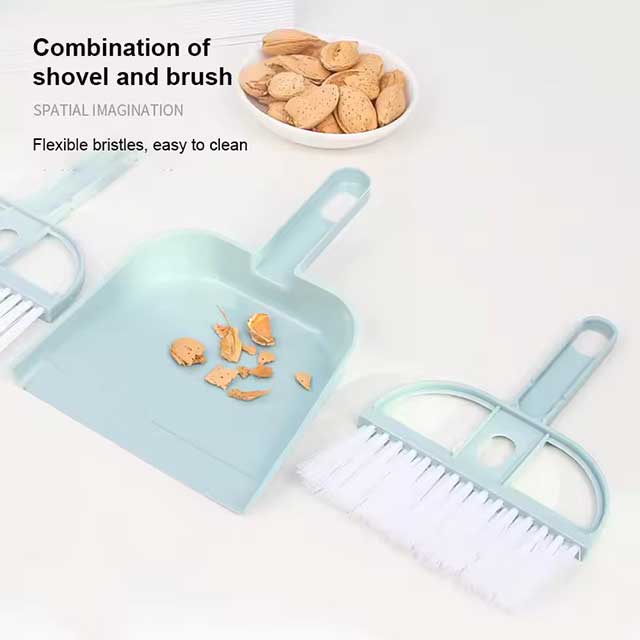 Blue Mini Desktop Cleaning Brush & Pet Broom Set - Dog & Cat Cleaning and Disinfection Household Tool