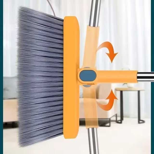 Brush and Shovel Broom & Dustpan Set - Vertical Folding Soft Fur, Non-Viscous Sweeping Broom, 2 Pcs/Set